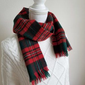 Lochcarron Red Green Plaid Scarf 100% New Wool